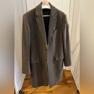 Brown Herringbone Wool Topcoat